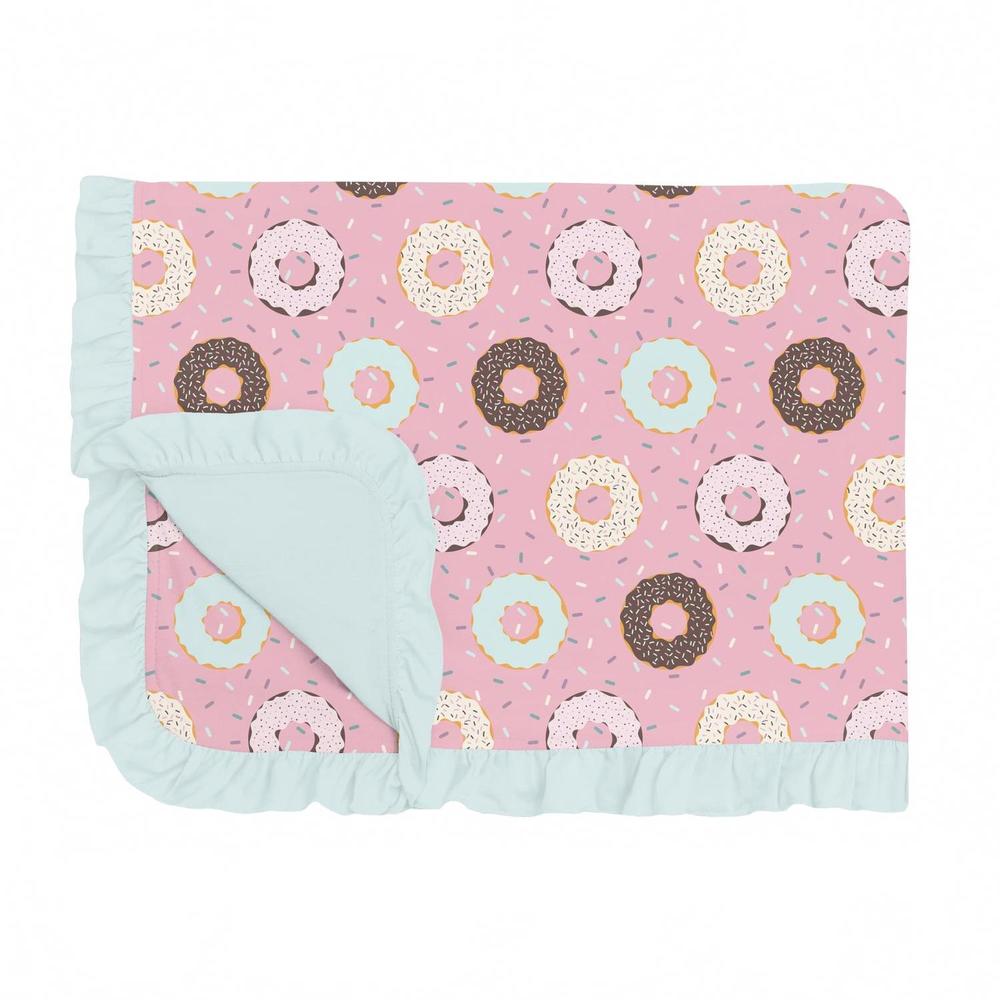 NEW KICKEE ruffle toddler blanket in cake pop donuts and sprinkles